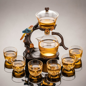 2024新款玻璃自动茶具套装家用轻奢高档茶杯磁吸茶壶懒人泡茶神器