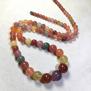 天然精品七彩盐源玛瑙塔链