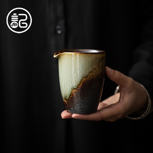 记今朝《窑变天目流釉》公道杯 日式复古陶瓷 分茶器 匀杯
