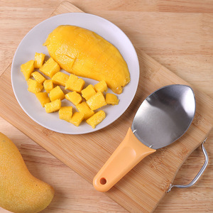 芒果勺切丁神器吃西瓜牛油果削块专用刀不锈钢开水果分割挖粒模具