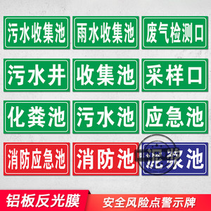 废气排放口污水井收集池采样化粪池检测消防泥浆安全风险点警示牌危险源标识牌铝板告知贴防范贴危险废物牌子