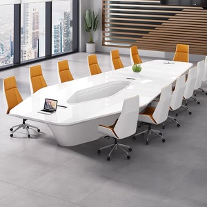 烤漆会议桌简约现代异形长条桌创意接待室会客桌时尚洽谈桌椅组合