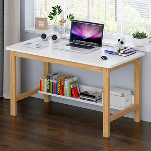 一米二电脑桌长120*60宽实木白书桌子家用简易写字台办公桌高74cm