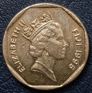 日本i购斐济1995年1元铜币,23mm,外国硬币