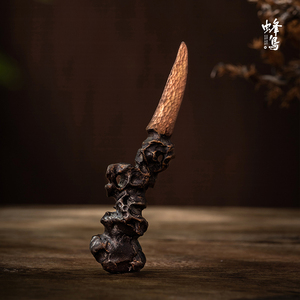 蜂鸟【文创】 纯紫铜撬茶刀普洱茶刀手工锻打高级精致茶刀茶针