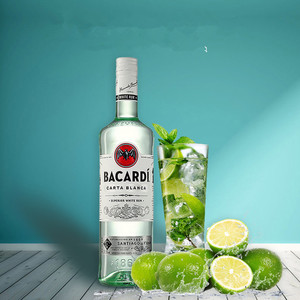 百加得朗姆酒500ml鸡尾酒调酒基酒烘焙酒水白朗姆酒莫吉托mojito