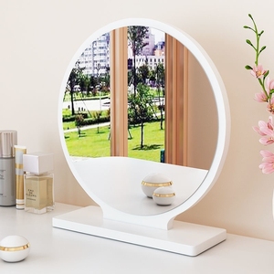 梳妆台化妆镜镜子led带灯桌面台式补光宿舍学生网红拍照ins风大号