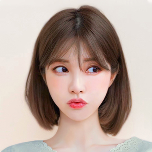 假发女短发自然全头套2021圆脸流行发型修脸黑色减龄中长发波波头