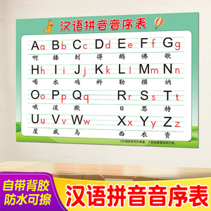 小学生儿童一年级下汉语拼音音序表汉字标注大小写挂图海报贴画纸