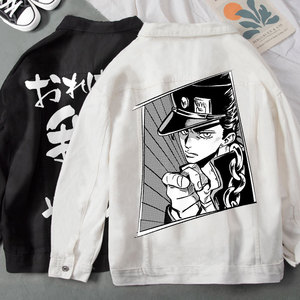 jojo的奇妙冒险青少年外套2021新款潮流男秋款空条承太郎牛仔夹克