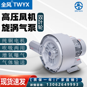 TWYX工业双段高压漩涡气泵7.5kw2RB高压风机大功率双叶轮强力鼓风