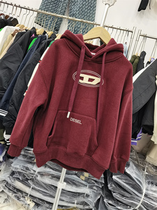 木莎臻品music冬款新品连帽卫衣男女孩中大童宽松刺绣字母潮_阿里巴巴