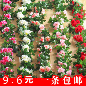 悬挂式花草爬山虎长条无孔树叶腾蔓条g假花下水道管`壁挂花假花藤