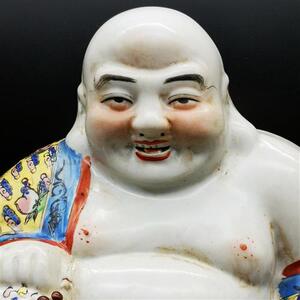 清光绪福建会馆款弥勒佛赤脚大仙古玩古董瓷器佛堂供奉老佛像摆