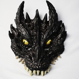 升级版龙头cos面具恶龙半全脸面罩儿童表演出道具万圣节卡通脸谱