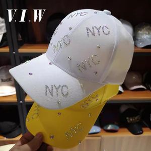 V.I.W新款帽子女春夏季韩版NYC字母镶钻高品质棒球帽显脸小鸭舌帽
