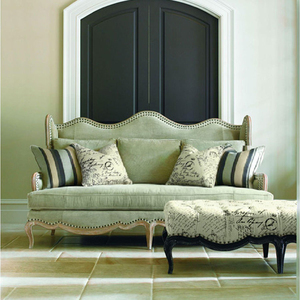 美式乡村沙发布艺实木双人小户型复古法式田园风格家具北欧式轻奢