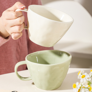 高级感轻奢杯子家用高颜值加热牛奶杯咖啡燕麦早餐杯大容量酸奶杯