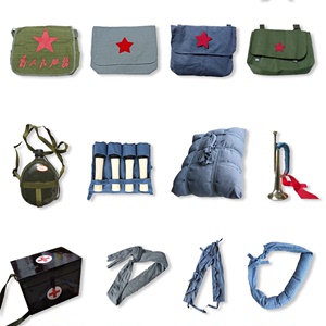 红军道具书包水壶冲锋老式挎包医药箱干粮袋行军包八路军演出道具