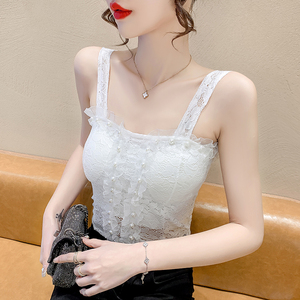 范一字露肩吊带荷叶边碎花雪纺衬衫夏设计感锁骨小衫蓝天下的00759