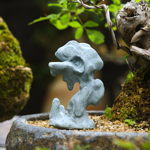 园艺微景观鱼缸造景摆设仿真假山石摆件花卉盆景玄关茶桌面装饰品