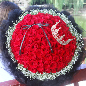 情人节99朵红玫瑰花束鲜花速递上海西安广州郑州成都重庆同城送花