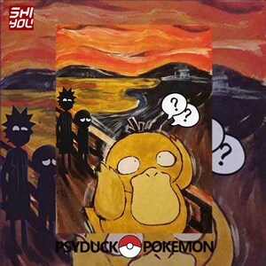 可达鸭梵高呐喊联名连帽卫衣男女秋季特别的情侣装ins潮牌宽松bf