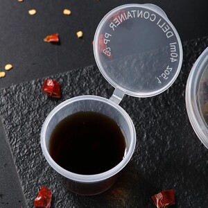 小料杯子调料杯小蘸水碟25/50/100ml样品打包一次性酱料杯带盖子