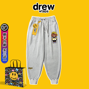 drew wtaps house贾斯汀比伯高街风休闲针织卫裤小熊印花drew裤子