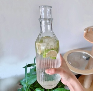 IKEA宜家代购 赛思卡匹水瓶透明玻璃带盖玻璃复古冷水瓶1公升
