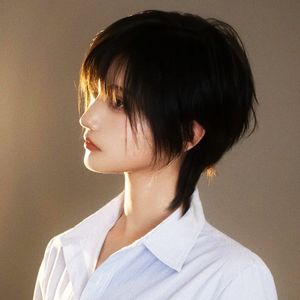 假发女短发时尚新款二次元鲻鱼头全头套自然减龄仿真发狼尾假发套