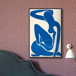 马蒂斯 henri matisse 蓝色裸体小众艺术装饰画客厅浴室民宿挂画