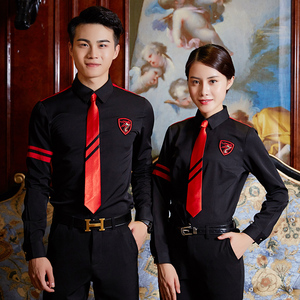 ktv服务员工作服秋冬长袖衬衫酒吧吧台工装制服夜场服务生工作装