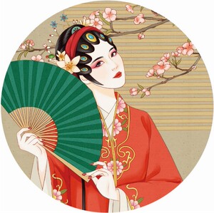 室内京剧脸谱油纸伞戏曲川剧伞中国风传统花纸伞装饰吊顶店堂装修