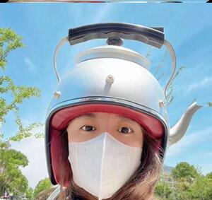 电饭煲煤气罐头盔装饰茶壶个性搞笑电动车创意安全帽4698高笑天438