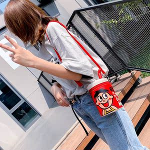 零食旺仔牛奶少女学生小斜挎包新款2019可爱百搭抖音联名款搞怪包