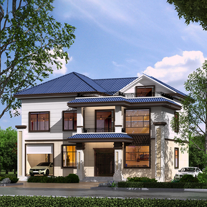 现代新中式别墅设计图纸新款二层农村两层楼房自建房设计图真房子