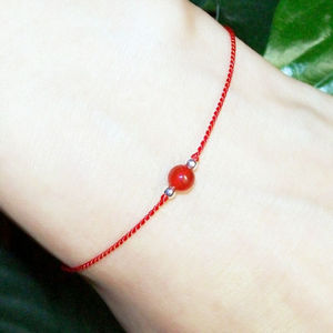 细手工编织红绳水晶玛瑙手链男女情侣月老红线姻缘线礼物男手链