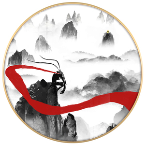 齐天大圣孙悟空挂画浮雕斗装饰画佛立体壁画客厅战胜圆形水墨画