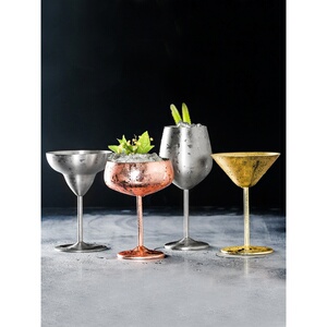 不锈钢马天尼杯三角杯 高脚杯鸡尾酒杯金属杯酒吧ktv装饰品杯子.