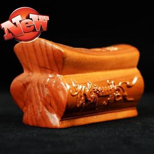 款桃木木摆件工艺品雕刻升官发财实4木雕摆件桃木棺材小把件