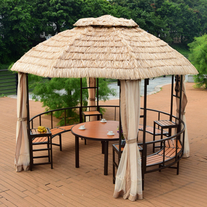 茅草户外凉亭庭院亭子室外露台农家乐民宿遮阳棚仿稻草屋圆形帐篷