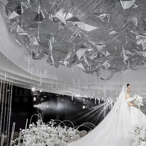 创意婚礼婚庆道具 PVC亮片网飘带吊顶挂件天花板装饰布置橱窗美陈