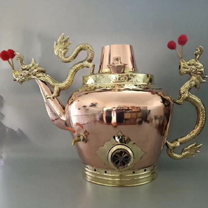 莲子粥龙嘴大铜壶茶汤壶藕粉羹古玩大碗茶老北京电壶八宝粥家用