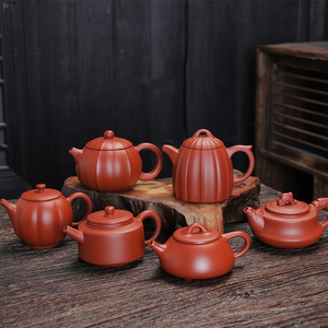 紫砂朱泥茶壶茶具大红袍家用办公室泡茶大小容量西施石瓢美人茶壶