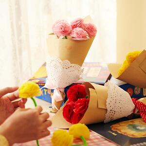 手工制作手捧花幼儿园儿童创意手工diy小礼物母亲节送妈妈送员工