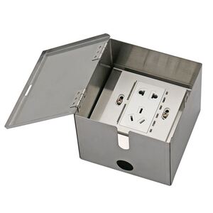 不锈钢室外防水插座盒五孔304全防水电车防雨罩电插座16a带盖挂锁