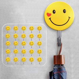 笑脸粘钩粘胶贴挂钩黏强力墙壁壁挂勾墙上家用白墙魔力挂衣架钩子