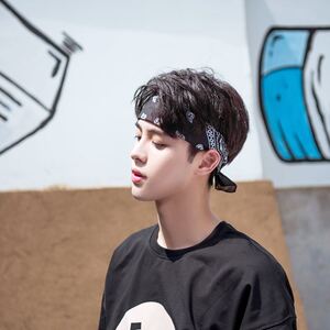 头巾男嘻哈发带篮球运动护额吸汗头带抹额头饰韩国夏季绑发飘带
