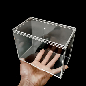 透明塑料盒长方形带盖斗鱼盒食品级礼品盒空盒子手办防尘展示盒